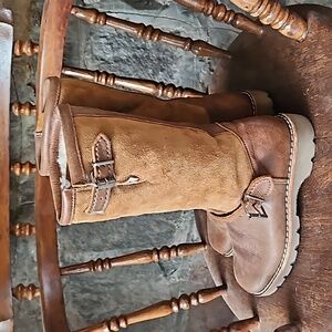 Roots TRIBE Leather Shearling Lined Boots